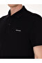 Black Slim Fit Knitted Textured Buttoned Polo Collar T-Shirt 50309946-Vr046 - 7