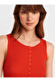 60972 Corded Buttoned Slim Knitwear Vest-Red - 3