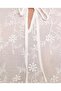 Embroidered Top with Tie-Up Neck and Long Sleeves - 6