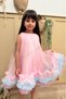 Pink Hem Colorful Ruffles Shiny Satin Top Flared Tulle Gilet Baby Girl & Girls Dress - Donna - 3