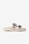 Soleil Beige Skin Double Thick Band Stone Women's Slipper