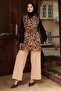 Leopard Patterned Double Set Mink 19255