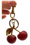 Angel Bag Accessory Red Glitter Cherry Keychain, Bag Ornament Antique - Gold Metal - 3
