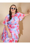 Plus Size Floral Print Tired Knee Length Dress