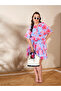 Plus Size Floral Print Tired Knee Length Dress - 6