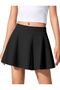 Black High Waist Girls Tennis Skirt Darkalıp Lady Children's Sports Skirt with Leggings and Pockets - 3