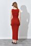 Women's Brick Front Window Detailed Dress - 7