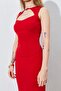 Women's Red Dress with Window Detail on the Front - 6