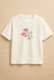 White Color Oversize Cocktail and Kiss Printed Unisex T-Shirt