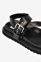 Zora Black Skin Snake Patterned Flip Flops for Women Sandals - 4
