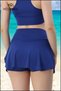 Women's Blue Sports Skirt with Shorts – Built-In Shorts, Pockets, High Waist, Pool & Beach Compatible Elt1107 - 7