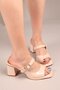 Jovi̇al Stone Buckle Heeled Slippers Ten - 8