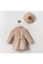 Mildred Red Beige Hat Girl's Coat 2-3-4-5 Years - 2