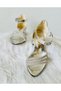 Open Front Stone Heeled Children's Shoes. - 2