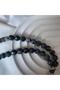 Snowy Obsidian Faceted Cut Natural Stone Rosary - 6