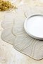 Cream Beige Colored Beige Bloom Flower Embroidered 2-Piece American Service - 2
