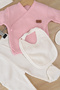Baby Girl White Natural 100% Cotton Fabric 5 Piece Hospital Discharge Set Stl7000 - 4