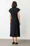 Women's Buttoned Front Maxi Dress with Belt 5080 Black - 4
