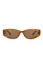Women's Sunglasses – Oval Brown Frame, Stylish Design with Gold Detail - 3