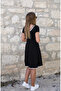 Women's Short Sleeve Wide Round Neck Viscose Dress - 4