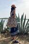 Women's Sun Jacquard Patterned Knitwear Hand&Shoulder Beach Bag Vanilla-Brown Chax815 - 4