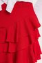 Women's Relax Fit Comfortable Cut Pleated Red Skirt with Elastic Waist - 3