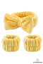Soft Coral Wool Hair Bandana + 2-Piece Bracelet Set - 2