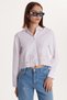 Women's Slim Fit Slim Fit Long Sleeve White Shirt with Waist Detail
