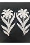 White Flower Model Beaded Brode Guipure Applique Sewing Accessory 2 Pieces - 5