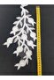 White Sequins and Beaded Applique Brode Guipure Sewing Accessory 2 Pieces - 2