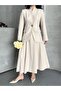 Women's Gold Cookie Button Blazer Jacket Skirt Suit - 6