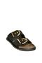 U267732702 Black Suede Women's Slippers - 6