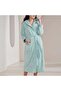 روب مودرن تركواز بقبعة ريفي- Turquoise Modern Robe with A Cab