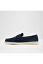Seastroll - Women's Genuine Leather Navy Blue Flat Laceless Loafer & Moccasin - 3