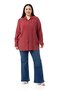 Plus Size Burgundy Shirt with Single Pocket on the Chest - 2