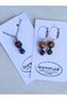 Tiger Eye and Hematite Stone Necklace Earrings Set – Silver Color, Stylish Jewelry with Natural Stone - 2