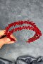 Red Sare Model Double Row Bridal Henna Crown Hair Accessory - 6