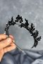 Black Venus Leaf Design Bridal Henna Crown Hair Accessory - 6