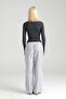 Poplin Striped Elastic Waist Trousers White - 6