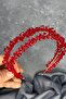 Red Sare Model Double Row Bridal Henna Crown Hair Accessory - 8