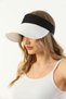Straw Tennis Player White Visor Hat - 5