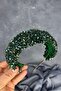 Emerald Green Asu Intense Bead Embroidered Bridal Henna Crown - 3