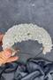 Transparent Asu Dense Bead Embroidered Bridal Henna Crown - 5