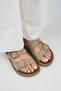 (Lavanda 2) Women's Genuine Leather Double Buckle Mink Slippers - 3