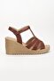 Women's Wedge Heel Sandals Tan 3-Strap with Guard - 3