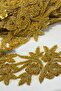 شريط عريض مطرز بالزهور من الخرز الذهبي بطول 1 متر - 7