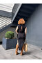 100% Cotton Premium Slit Detailed Back Detailed Lined Long Muslin Dress - 3