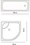 Gray Single Wing 1X180X200 Bathroom Shower Curtain 5033 Ring Shower Cabin Curtain with Gift - 5