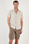 Buttoned Collar 100% Cotton Slim Fit Pocket Shirt Men's Shirt Cf21s111153 - 4
