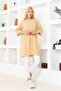 Women's Beige Oversize Tunic T-Shirt – Half Sleeve, Round Neck, Relaxed Fit - 3